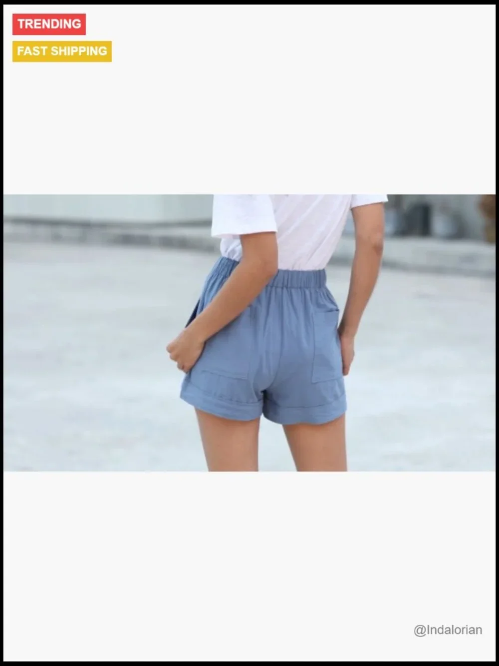 Womens Lightweight Baggy Hot Pants Elastic Waist Drawstring Comfy Shorts